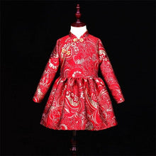 Load image into Gallery viewer, Autumn Winter family matching women 4XL baby mom & kids girls 1Y-16Y Chinese style cheongsam dress mother and daughter dresses
