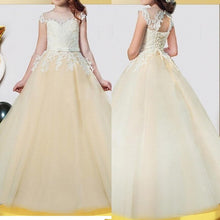 Load image into Gallery viewer, Champagne Tulle First Communion Party Prom Princess Pageant Lace Wedding Flower Girl Dresses Vestidos De Noches Para Ninas