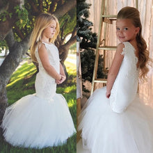 Load image into Gallery viewer, 2019 Mermaid Flower Girls Dresses for Wedding Party Trumpet Kids Little Girl Pageant Communion Dresses Cute robe fille mariage
