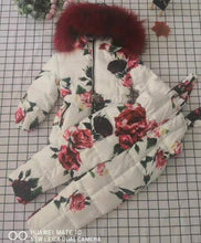 Load image into Gallery viewer, - 30 Real Raccoon Fur Winter Children mother Hooded Warm Down jackets Coat Snow Wear Print Parka Down Coat
