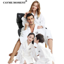 Load image into Gallery viewer, CAVME 100% Cotton Bathrobe Terry Robe Kids Children's Bathrobe Cotton Ladies Kimono Long Robes PLUS SIZE CUSTOM Letter
