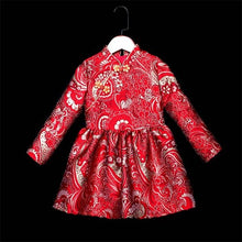 Load image into Gallery viewer, Autumn Winter family matching women 4XL baby mom &amp; kids girls 1Y-16Y Chinese style cheongsam dress mother and daughter dresses
