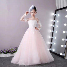 Load image into Gallery viewer, Kids Flower Girl Dresses For Wedding Formal Lace Long Sleeve Princess Pageant First Communion Dresses Vestidos Largos De Flores
